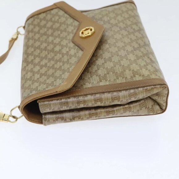 CELINE Macadam Canvas Shoulder Bag Beige Gold Auth 91292 - Picture 9 of 16